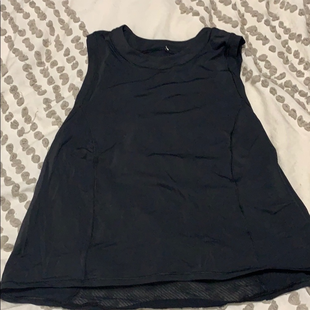 LULULEMON BLACK MESH DETAIL TANK SZ 8